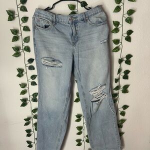 Women's Light Blue Distressed Jeans
